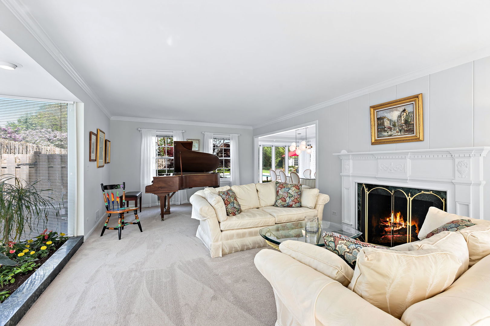 N543 Herrick Drive Wheaton, IL 60187 - Photo 11 of 29 a living room with furniture and a fireplace