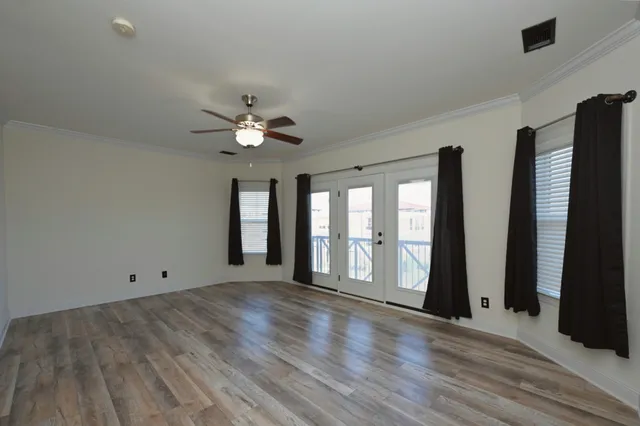 a view of small space with racks on the wall