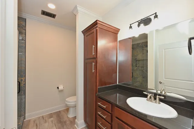 a view of a city from a patio