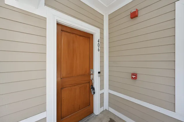 a view of front door and shower