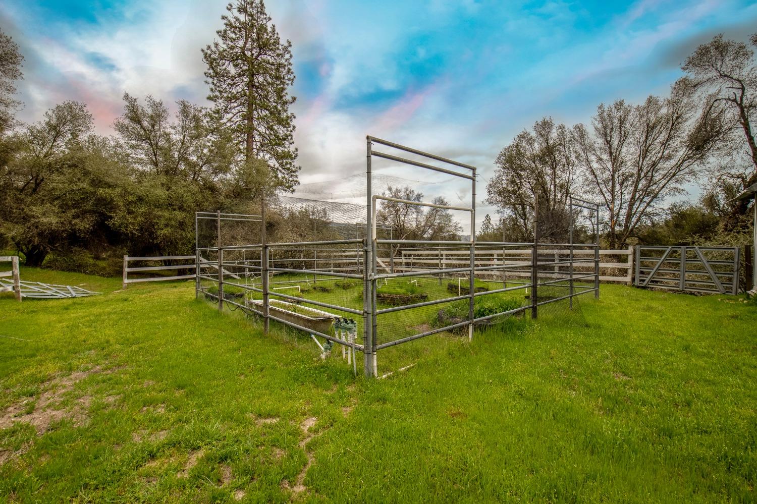 2695 Paso Pass Road Mariposa, CA 95338 - Photo 53 of 56 a view of a swimming pool with a bench and trees in the background