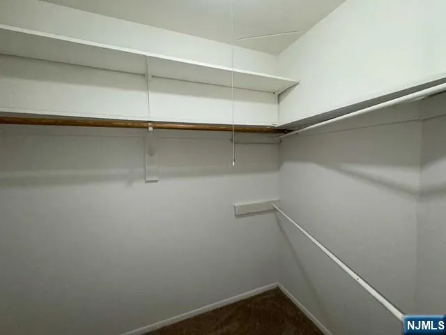 a view of an empty walk in closet