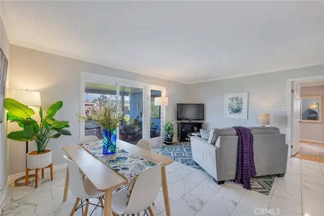 a living room with furniture potted plant and a window