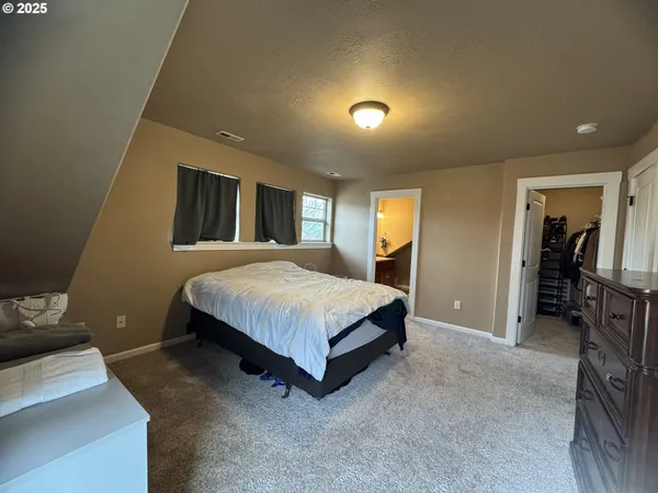 a view of stairs and furniture