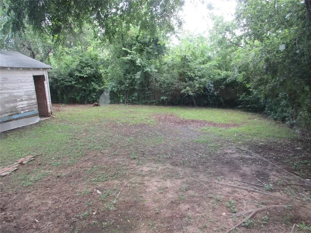 a view of a yard with a trees