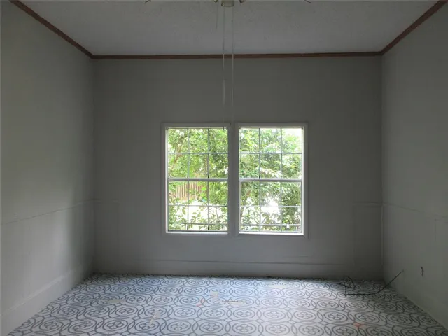 an empty room with a window