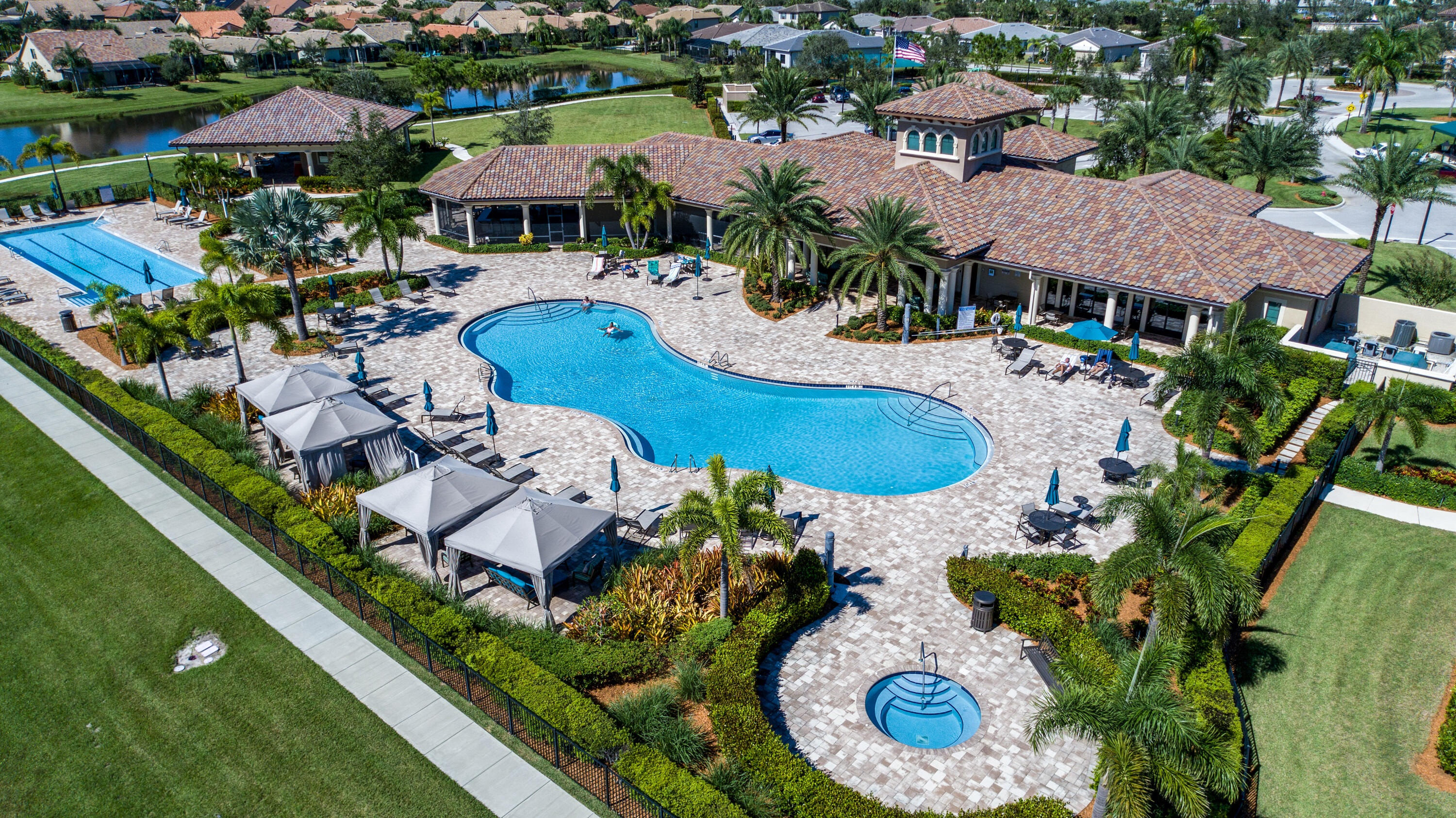 739 Southeast Villandry Way Port St. Lucie, FL 34984 - Photo 11 of 51 an aerial view of a house with a swimming pool