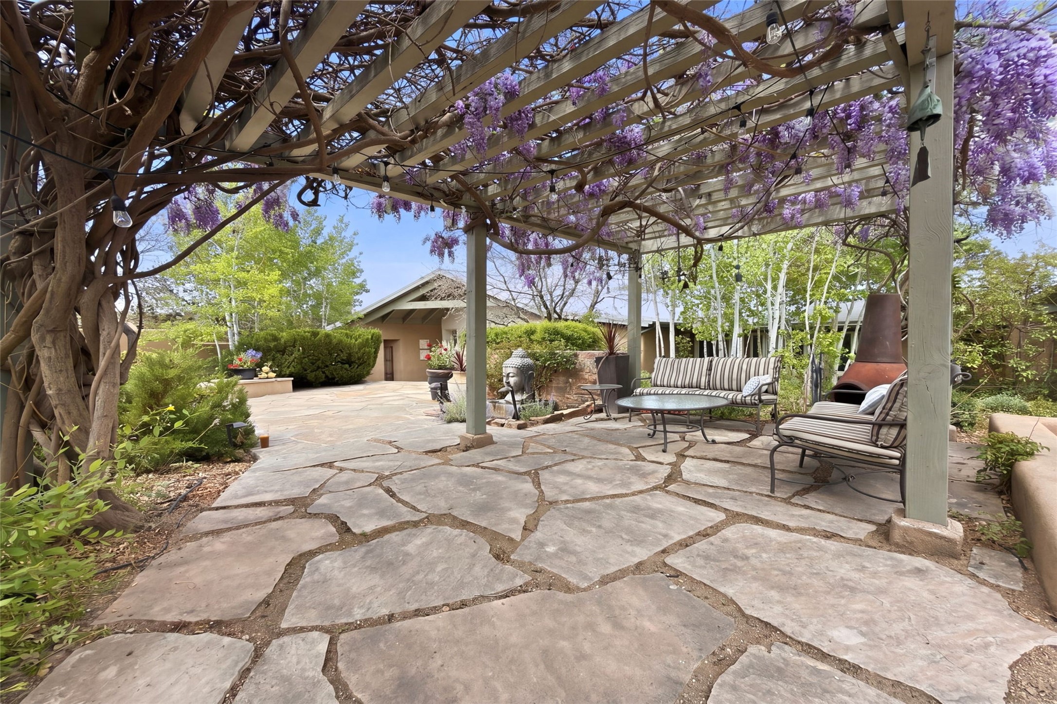 55 Paseo Del Rancho Santa Fe, NM 87506 - Photo 34 of 61 Wisteria covered pergola