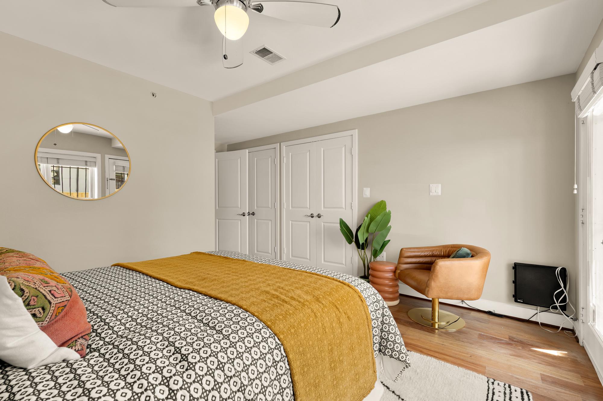 2434 Ontario Road Northwest, Unit 1 Washington, DC 20009 - Photo 12 of 20 Chic bedroom with Space to Lounge/Work