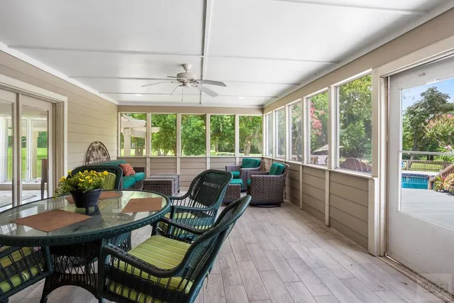 an aerial view of a house