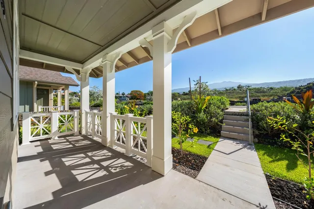a view of a porch with furniture