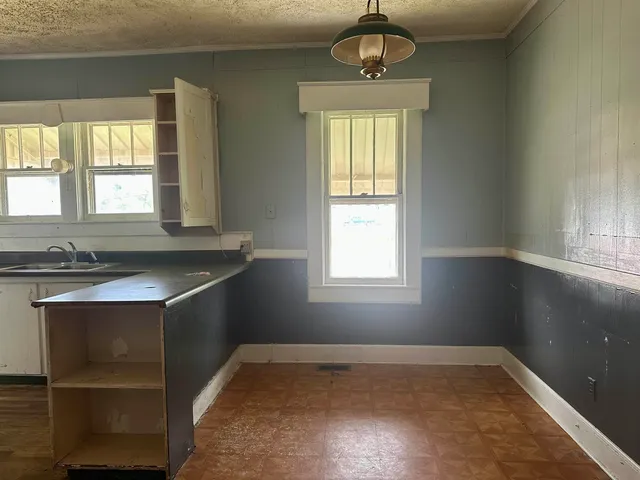 an empty room with a window