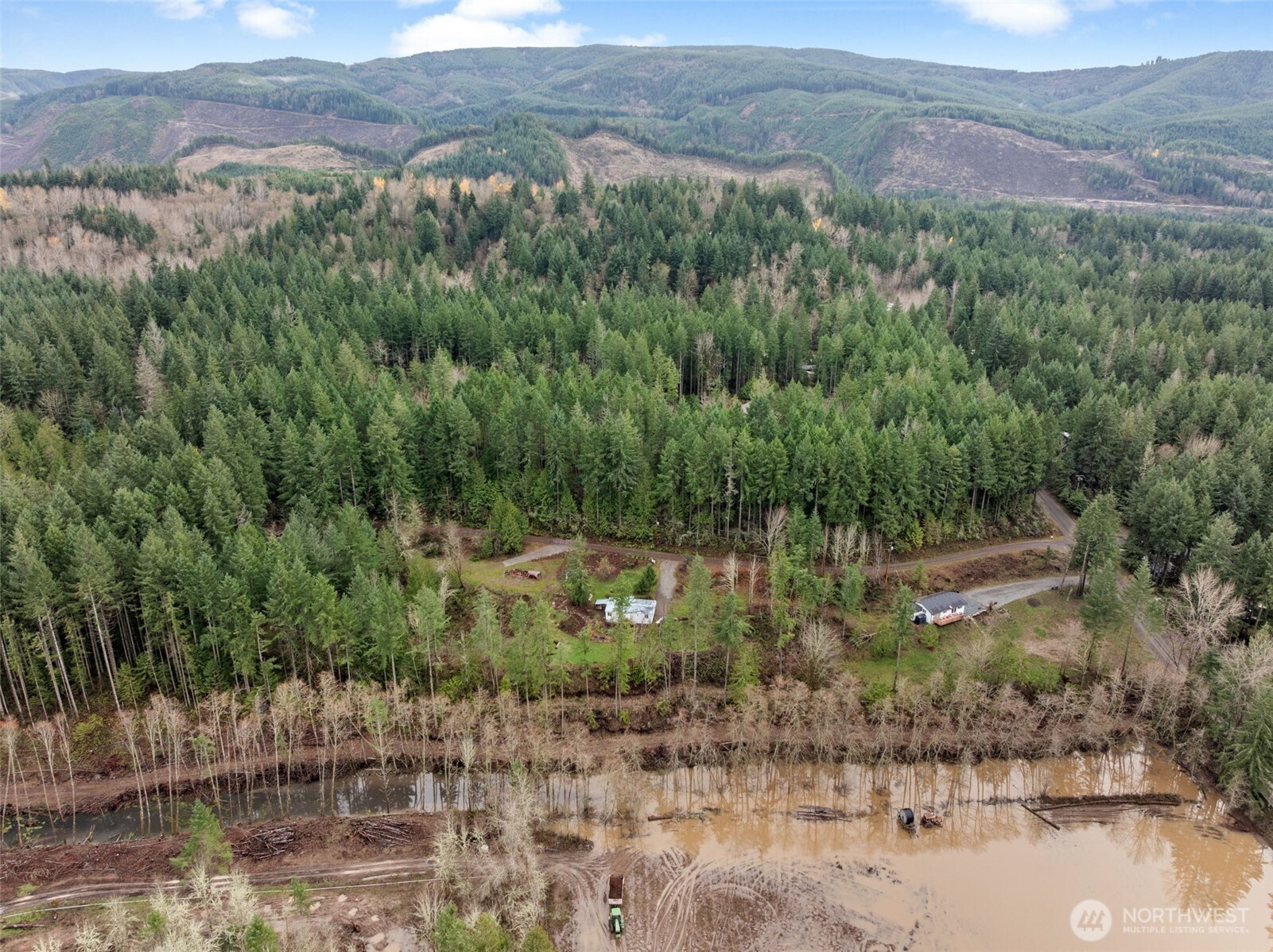 18818 Slough Lane Southeast Yelm, WA 98597 - Photo 35 of 39 a view of a lake with mountains in the background