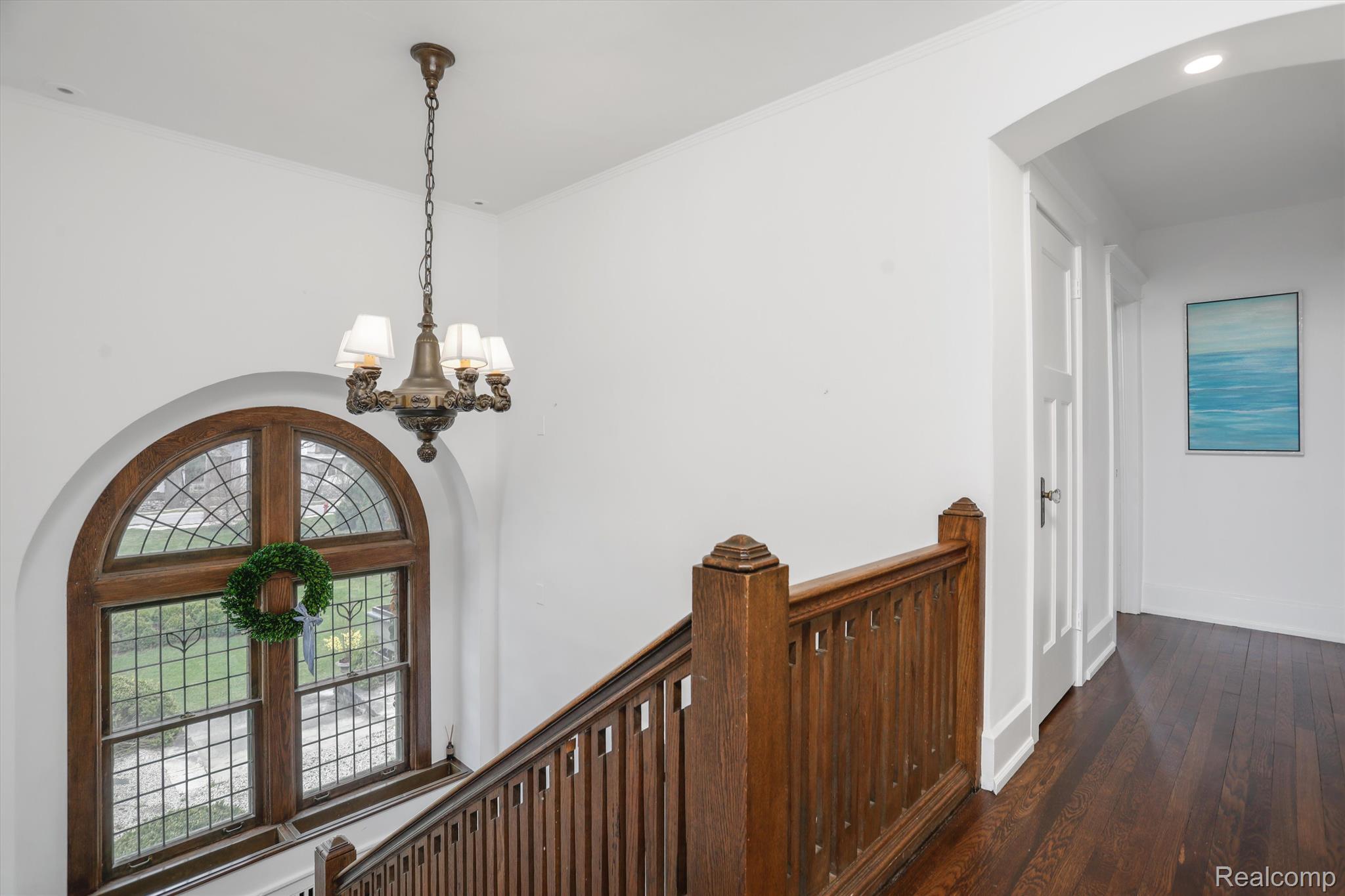 18 Ridge Road Pleasant Ridge, MI 48069 - Photo 28 of 54 Striking arched window & staircase to 2nd floor