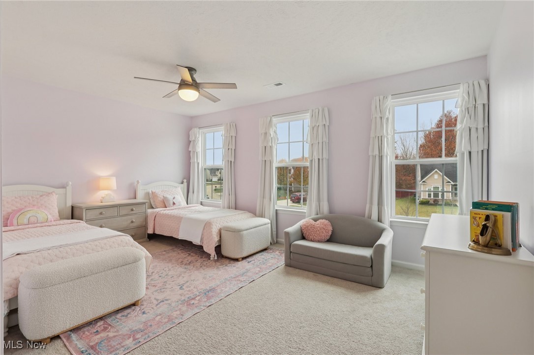 228 Stone Ridge Way Berea, OH 44017 - Photo 16 of 44 Bedroom featuring carpet floors, multiple windows, and ceiling fan