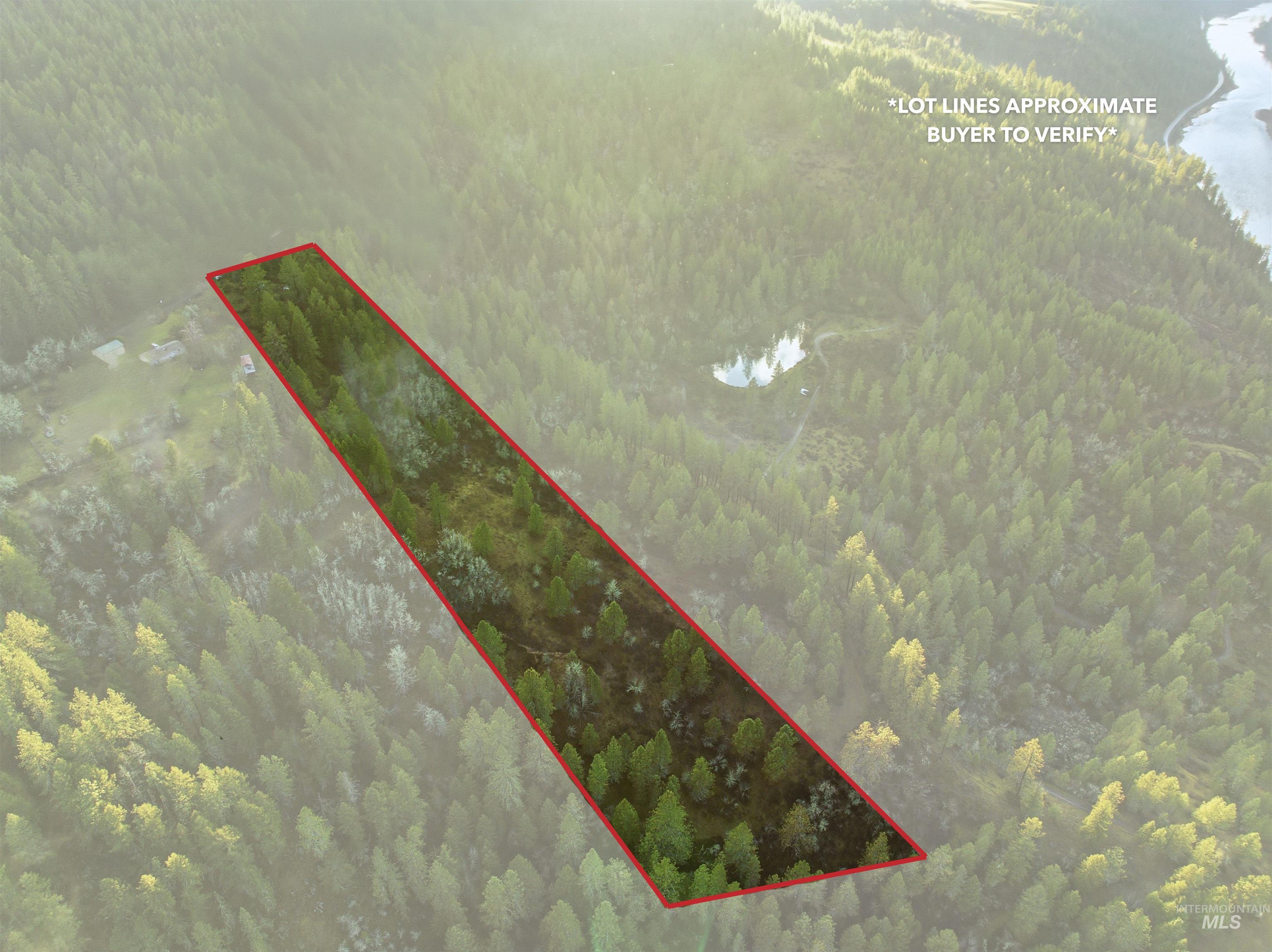 43705 Bobbitt Bench Road Peck, ID 83545 - Photo 8 of 11 Aerial overview of property's location with property boundaries highlighted and a forest