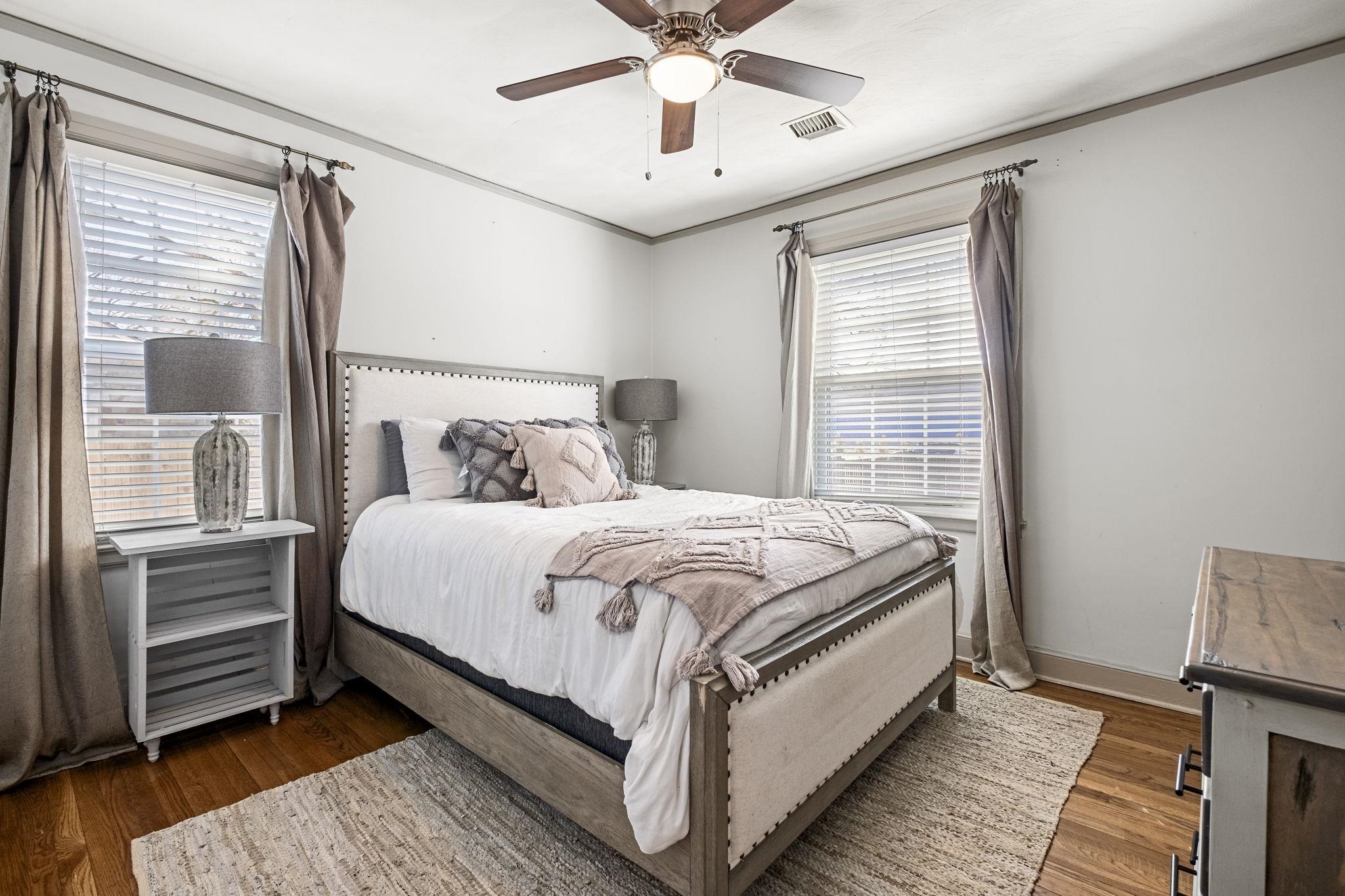 4120 Village Road Memphis, TN 38117 - Photo 20 of 28 Bedroom featuring dark wood-style flooring and ceiling fan
