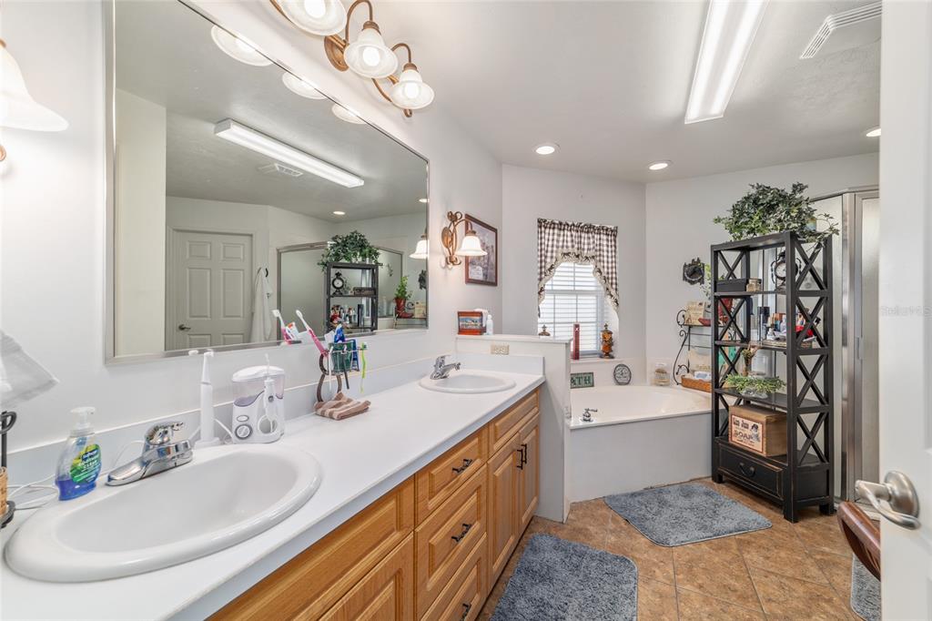 19355 Southwest 25th Place Dunnellon, FL 34431 - Photo 72 of 73 a bathroom with a double vanity sink mirror and bathtub
