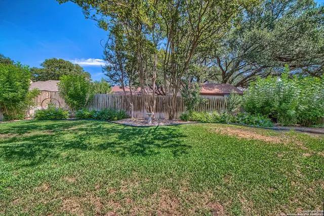 a view of a backyard with a garden