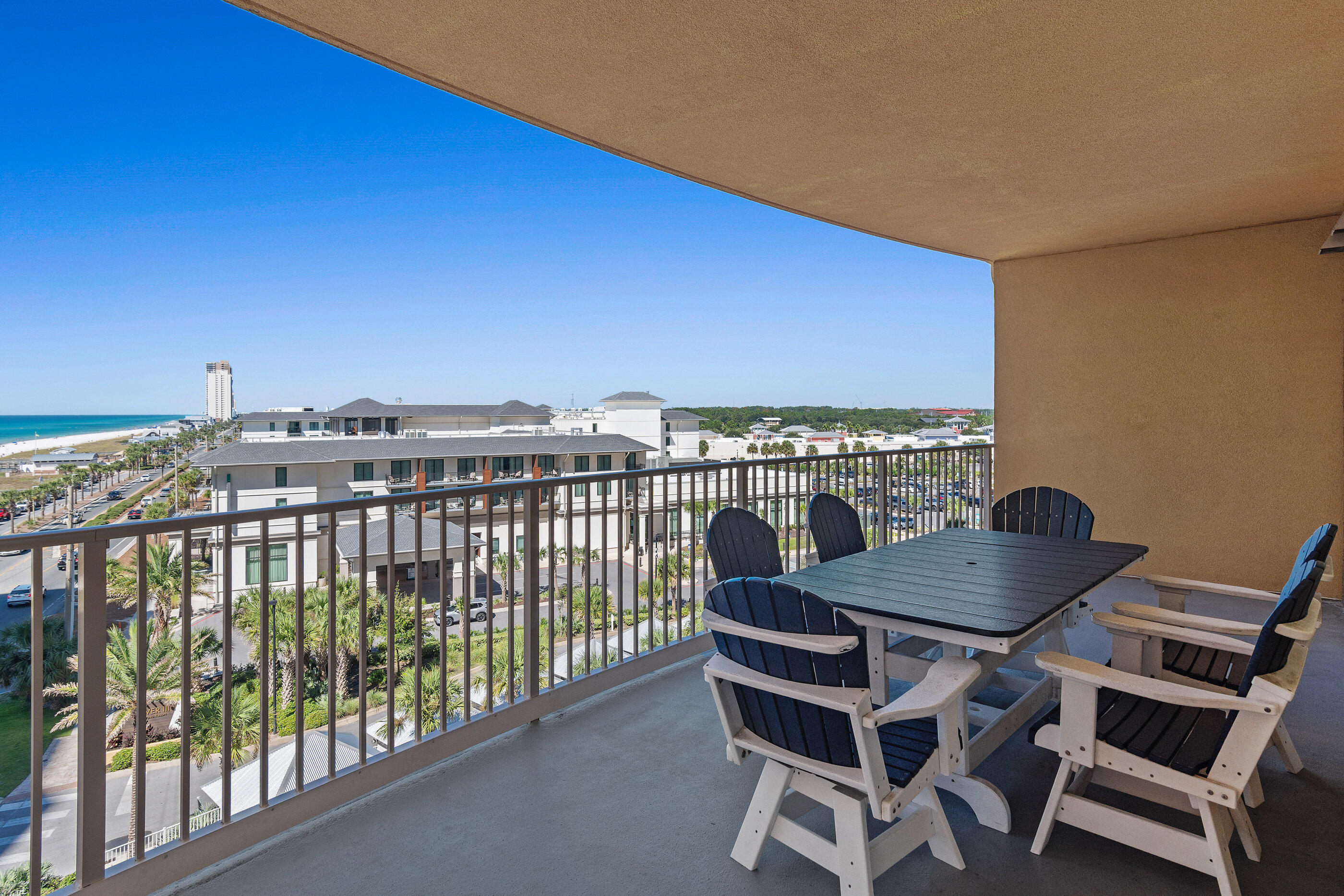 15928 Front Beach Road, Unit 601 Panama City Beach, FL 32413 - Photo 19 of 39 a view of a balcony with furniture