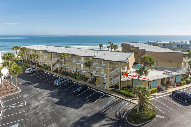 an outdoor space with seating