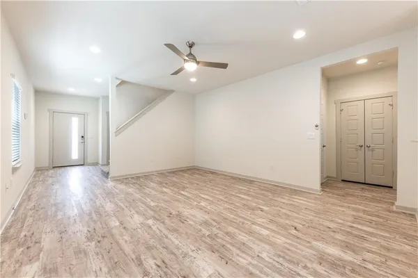 an empty room with a window