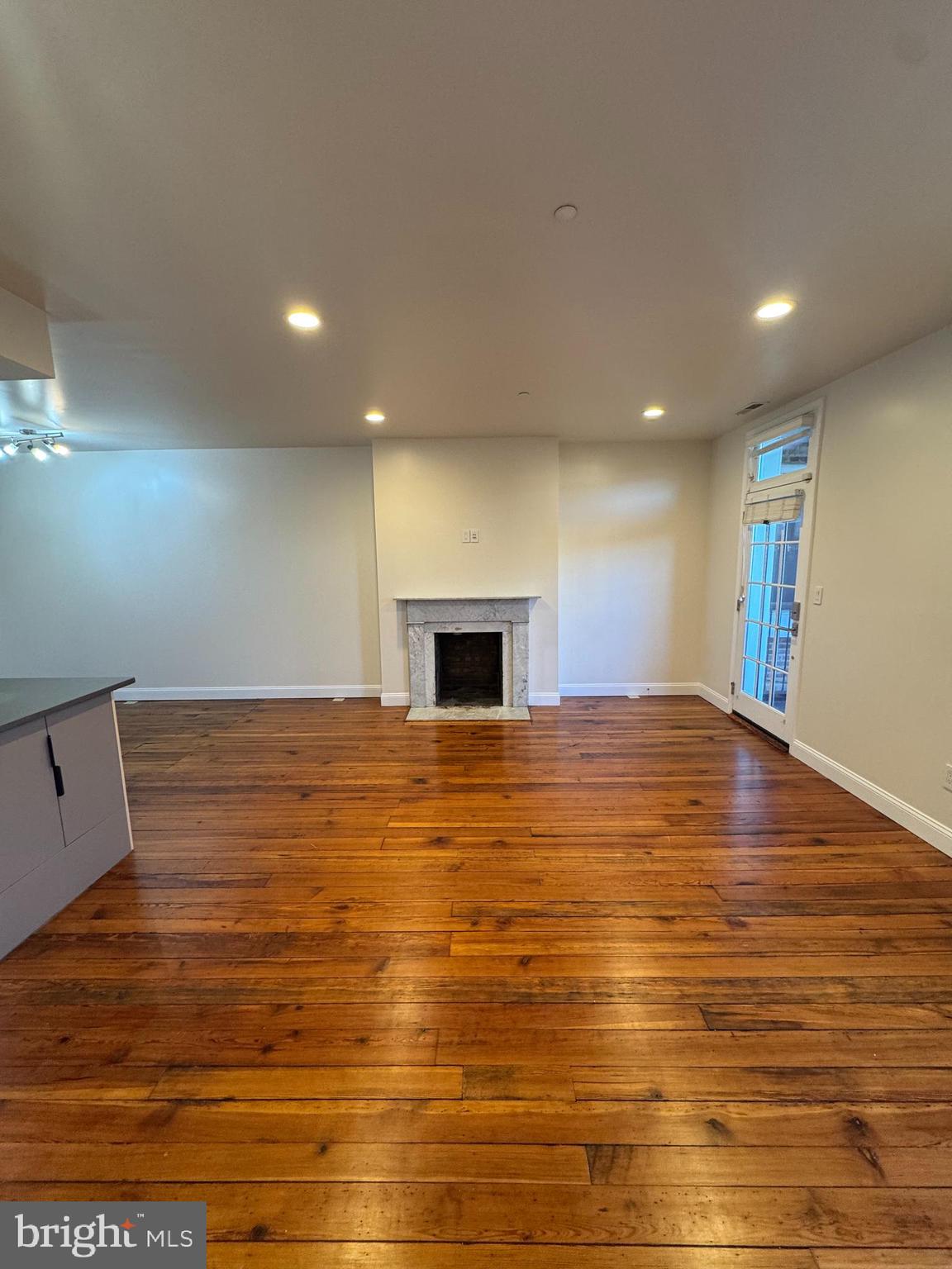 1029 St Paul Street Baltimore, MD 21202 - Photo 3 of 10 a view of empty room with wooden floor and fireplace