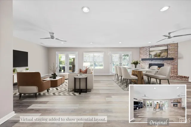 a living room with lots of furniture and a flat screen tv