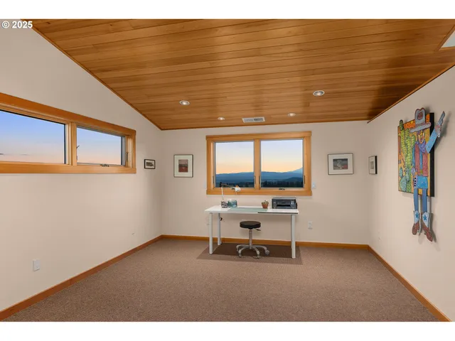 a workspace with furniture