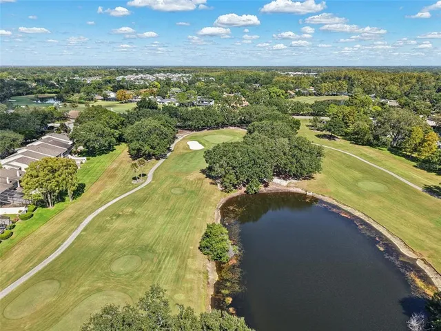 a view of a lake with a city