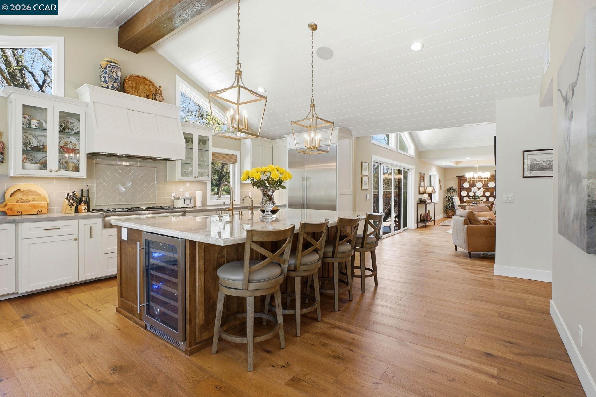 8 Simo Street Alamo, CA 94507 - Photo 10 of 41 Huge center island with dramatic vaulted ceiling