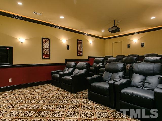 2309 Mt Vernon Church Road Raleigh, NC 27614 - Photo 21 of 25 a media room with lots of chairs and a projector screen