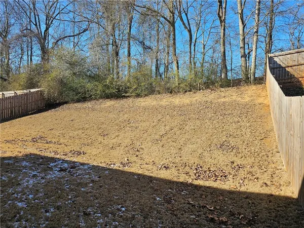 a view of large yard with large trees