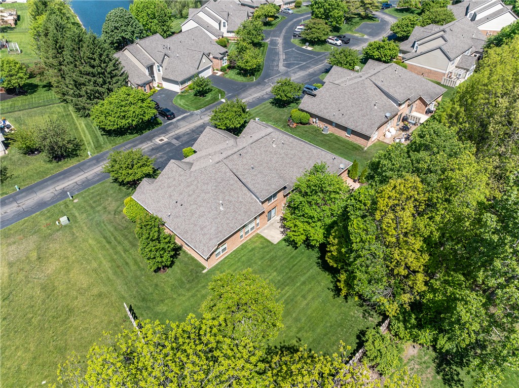1105 Napa Ridge Dayton, OH 45458 - Photo 43 of 58 An aerial perspective reveals a serene residential community with verdant landscaping and ample outdoor space.