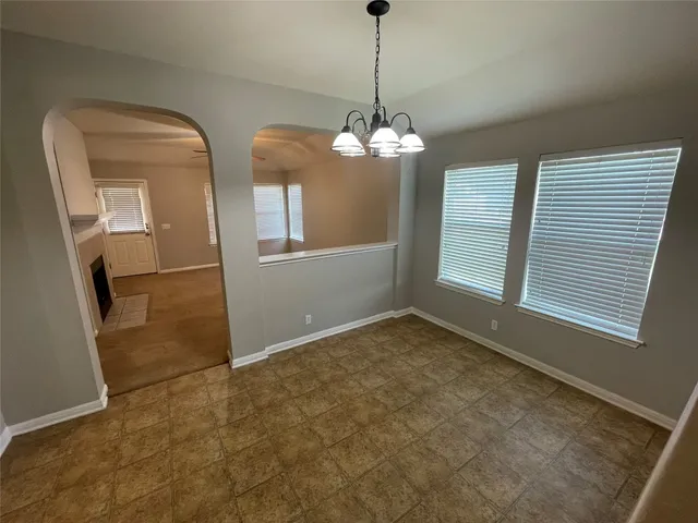 a view of a livingroom with a chandelier