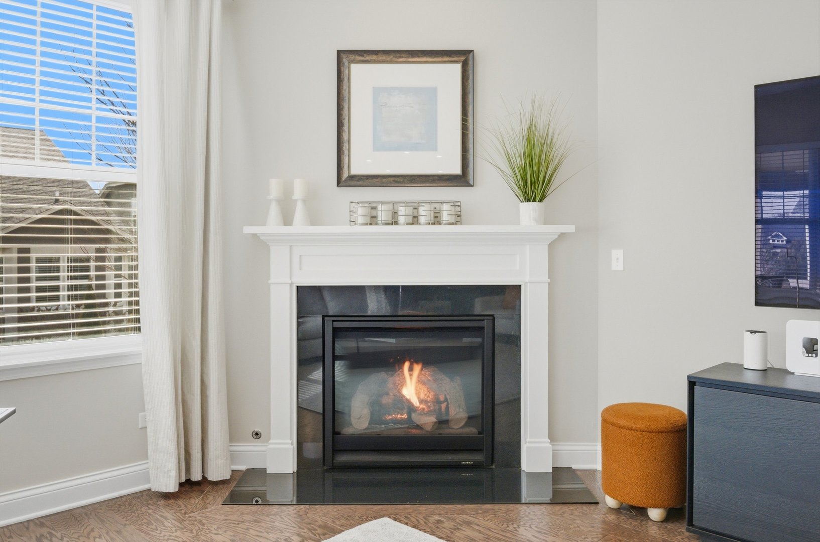 76 Somerset Circle Wheaton, IL 60189 - Photo 6 of 40 a living room with a fireplace and a fireplace