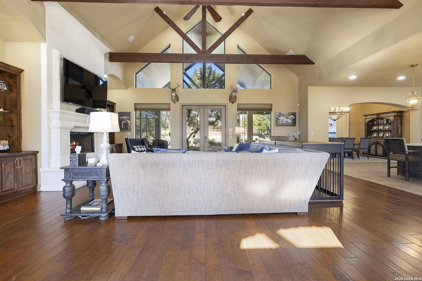 1941 Canyon Spring Branch, TX 78070 - Photo 9 of 86 a living room with fireplace furniture and a flat screen tv