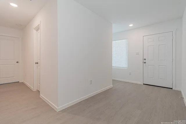 an empty room with closet