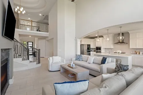 an aerial view of multiple house