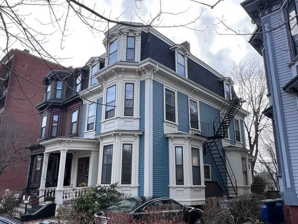 a front view of a building