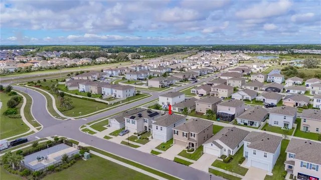 an aerial view of a city