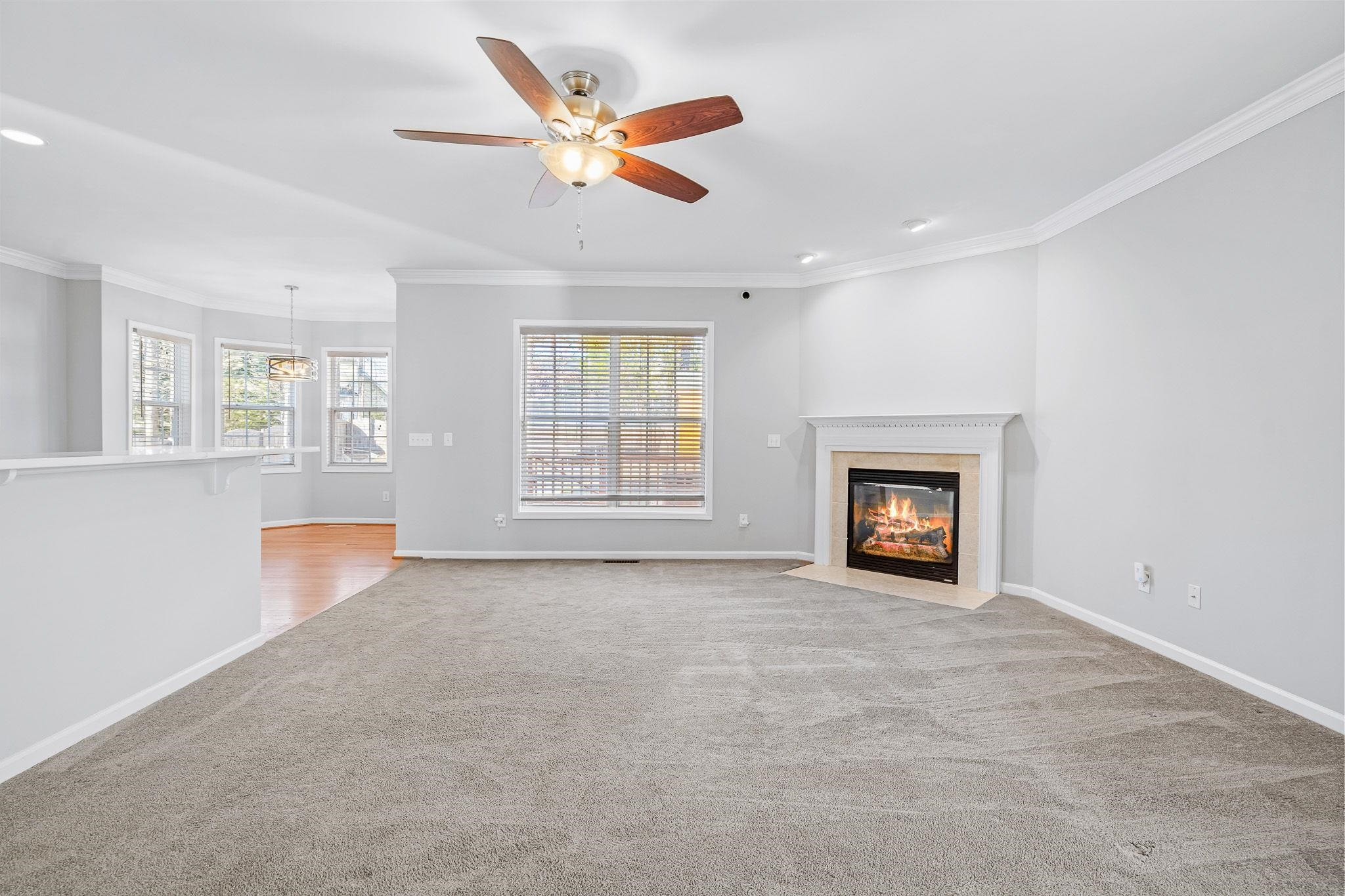 113 Whitney Lane Durham, NC 27713 - Photo 21 of 34 an empty room with windows and ceiling fan