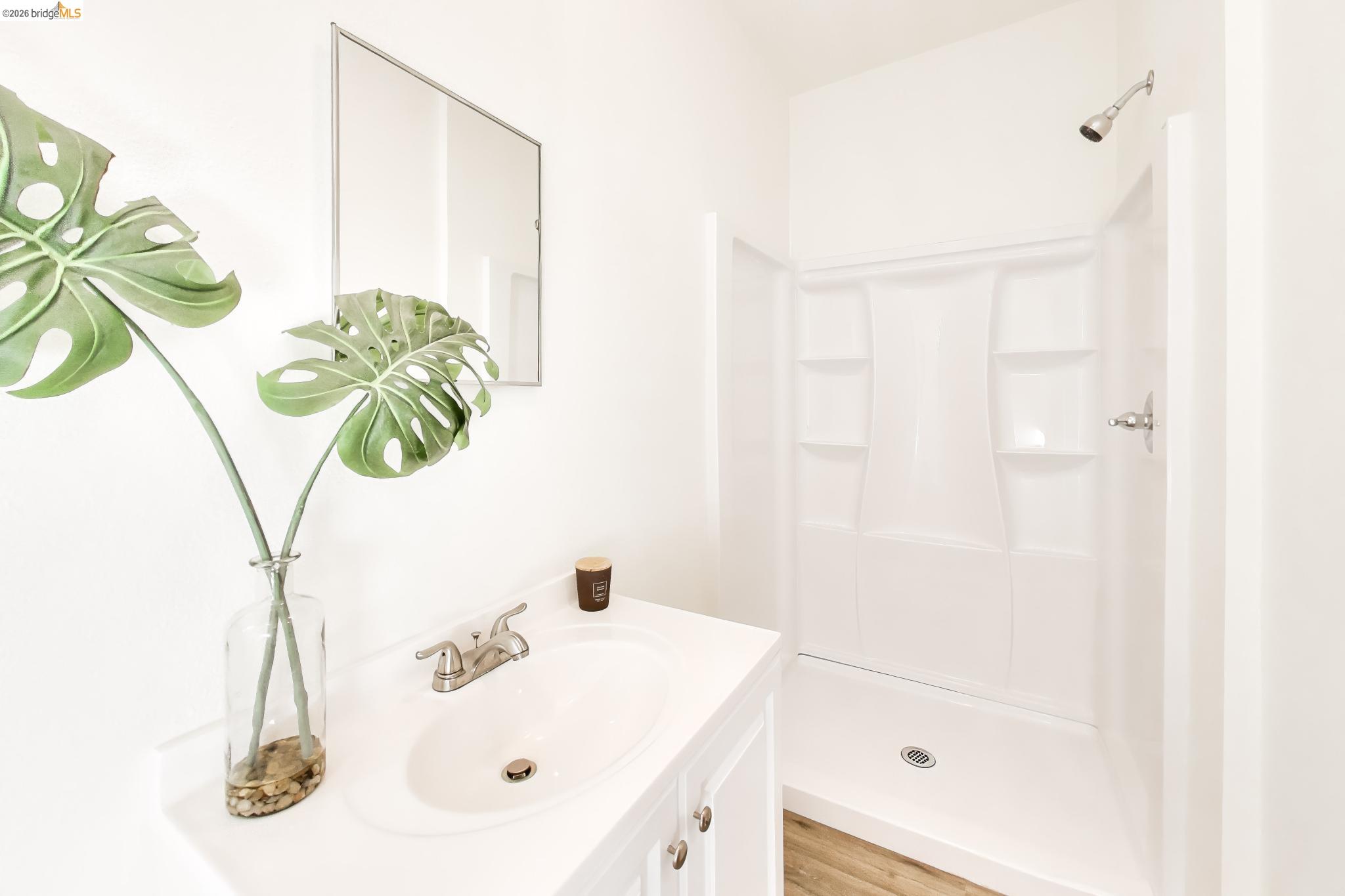 1978 Rosedale Avenue Oakland, CA 94601 - Photo 26 of 36 a bathroom with a sink a mirror and a shower