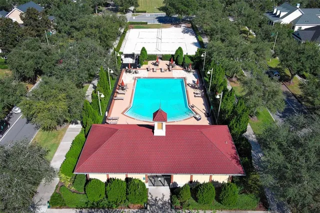 an aerial view of a house
