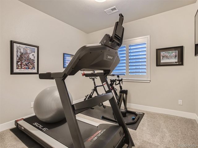 a room with gym equipment