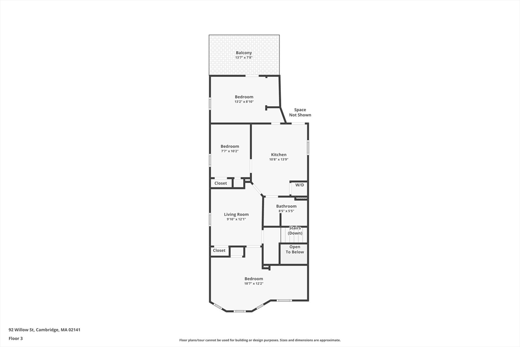 92 Willow Street, Unit 3 Cambridge, MA 02141 - Photo 3 of 17 a picture of a floor plan