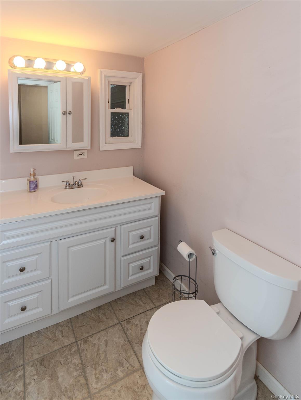 198 Sinpatch Road, Unit 16 Wassaic, NY 12592 - Photo 17 of 26 White vanity with integrated sink, coordinating cabinet hardware, and a wall-mounted medicine cabinet