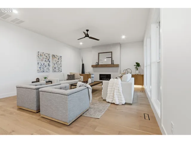 a living room with furniture and a couch