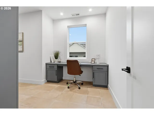 a workspace with furniture