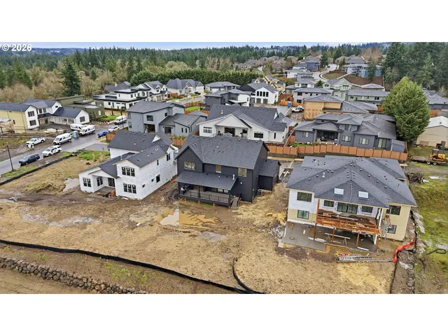 a view of a city with a swimming pool